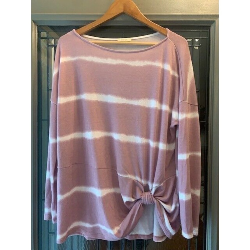 Oddi‎ women plus size 1XL tee shirt pink tie dye 100% cotton cinch  Y2K - Picture 5 of 11